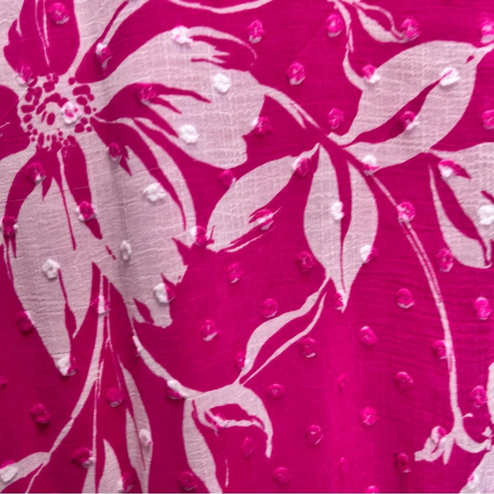 NWT Torrid Pink White Floral Clip Swiss Dot Pockets Dress Size 3X - Picture 8 of 14